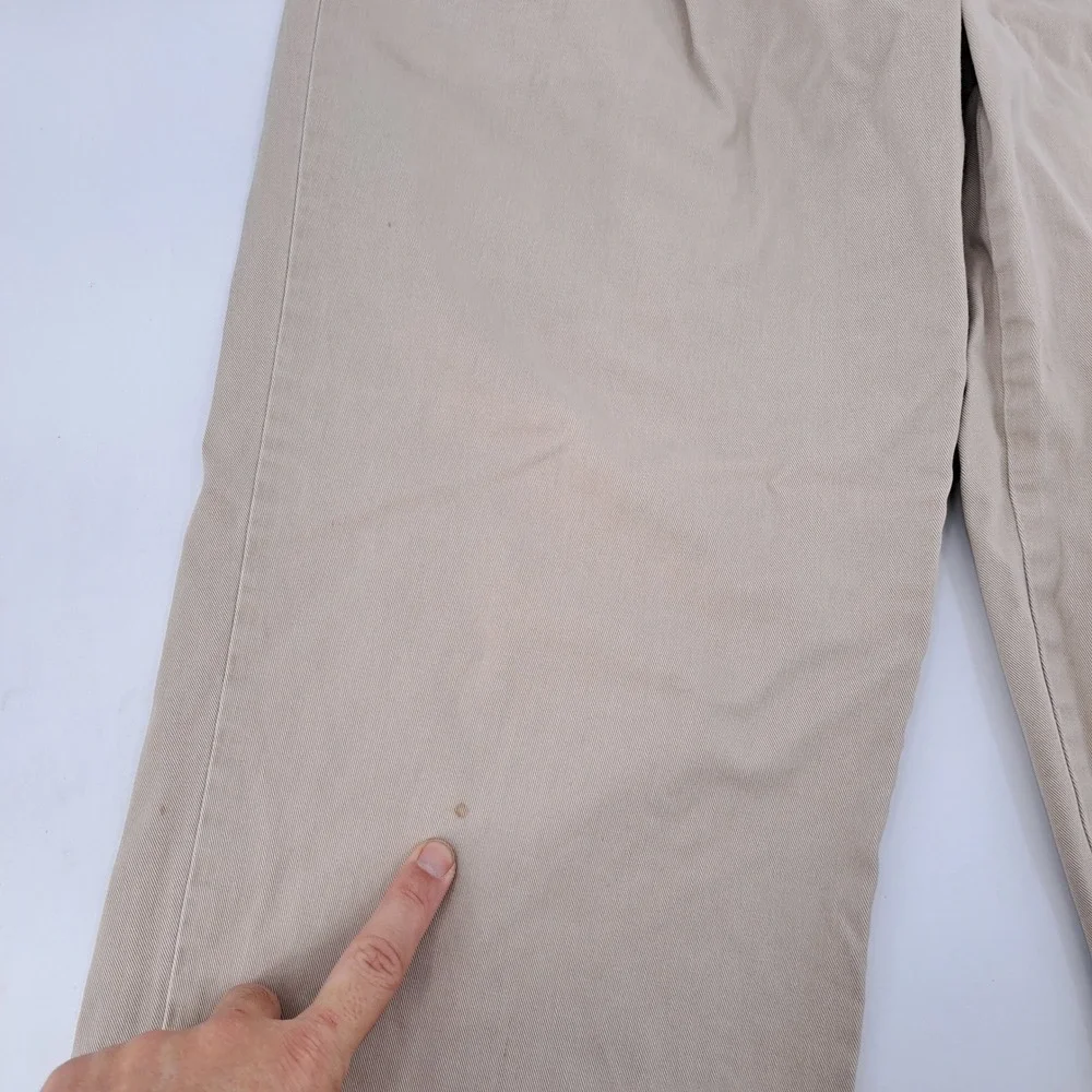 Polo Ralph Lauren Chino Pants Mens 36x30 Cotton Khaki Pleated Straight Leg Tan - Picture 4 of 11